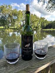 A bottle for the evening at Raven's Glenn Winery