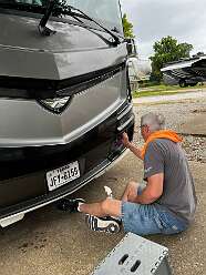 A day of washing the rig while on the road