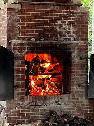 A two layered fireplace