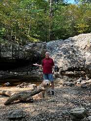 No water in the waterfall at Lake Catherine!
