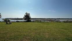 Barge on the Mississippi River at Tom Sawyer RV Park