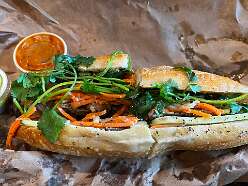 Delicious Banh Mi sandwich at East Banh Mi in Nashville, TN