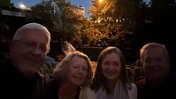 Enjoying the evening at Chagrin Falls