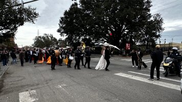 A wedding march in the streets in NOLA