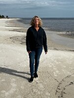 Becky enjoying her time on the beach