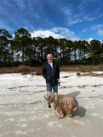 Mel and Bosley on the beach