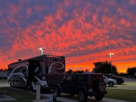 The most beautiful sunset at Cajun Moon RV Resort